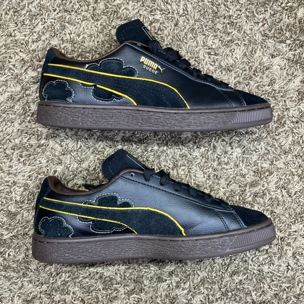 Puma One Piece Blackbeard Collab Leather Shoes Mens 5.5 Black Rare Streetwear